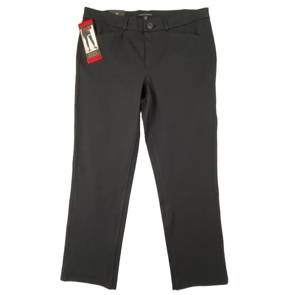 Banana Republic Slim Straight Cropped Pant Slacks Womens size 8 Stretch Black - Picture 1 of 9